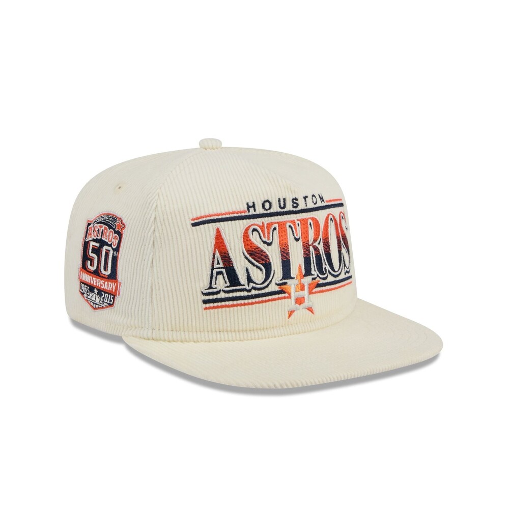 New Era Houston Astros Throwback Corduroy Golfer Hat - One Size